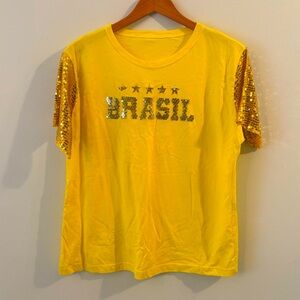 NWOT Brazil Sequin Tee